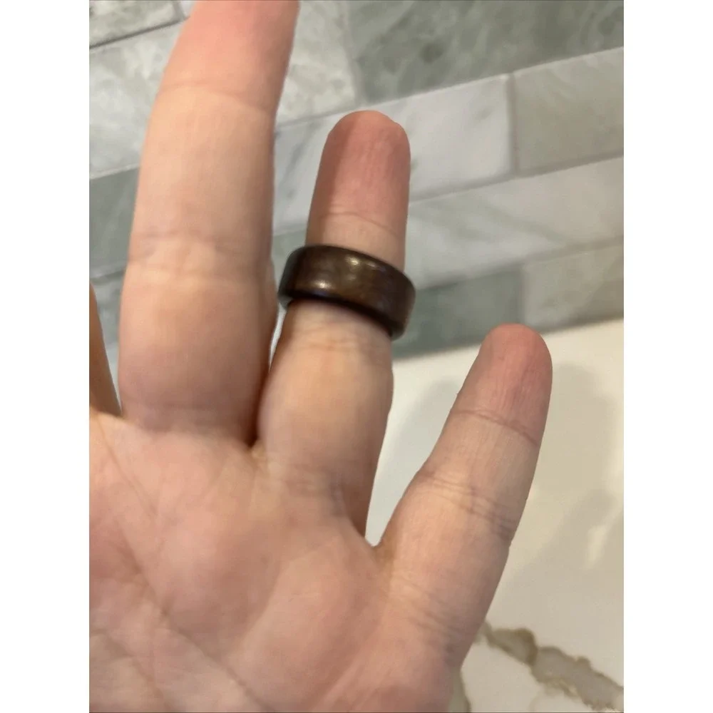 Deep Brown Wood Approx US Ring Size: 5.75